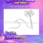 Free Simple Wave Free Palm Tree Beach Free SVG - Instant Download