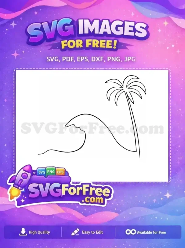 Free Simple Wave Free Palm Tree Beach Free SVG