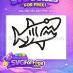 Free Cartoon Shark Jaws Free Outline Design Undersea Free SVG - Instant Download