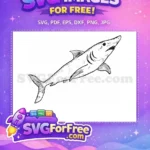 Free Detailed Fin Free Sharp Teeth Shark Outline Free SVG 2 - Instant Download
