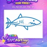 Free Blue Shark Fin Free Teeth Jaws Animal Free SVG - Instant Download