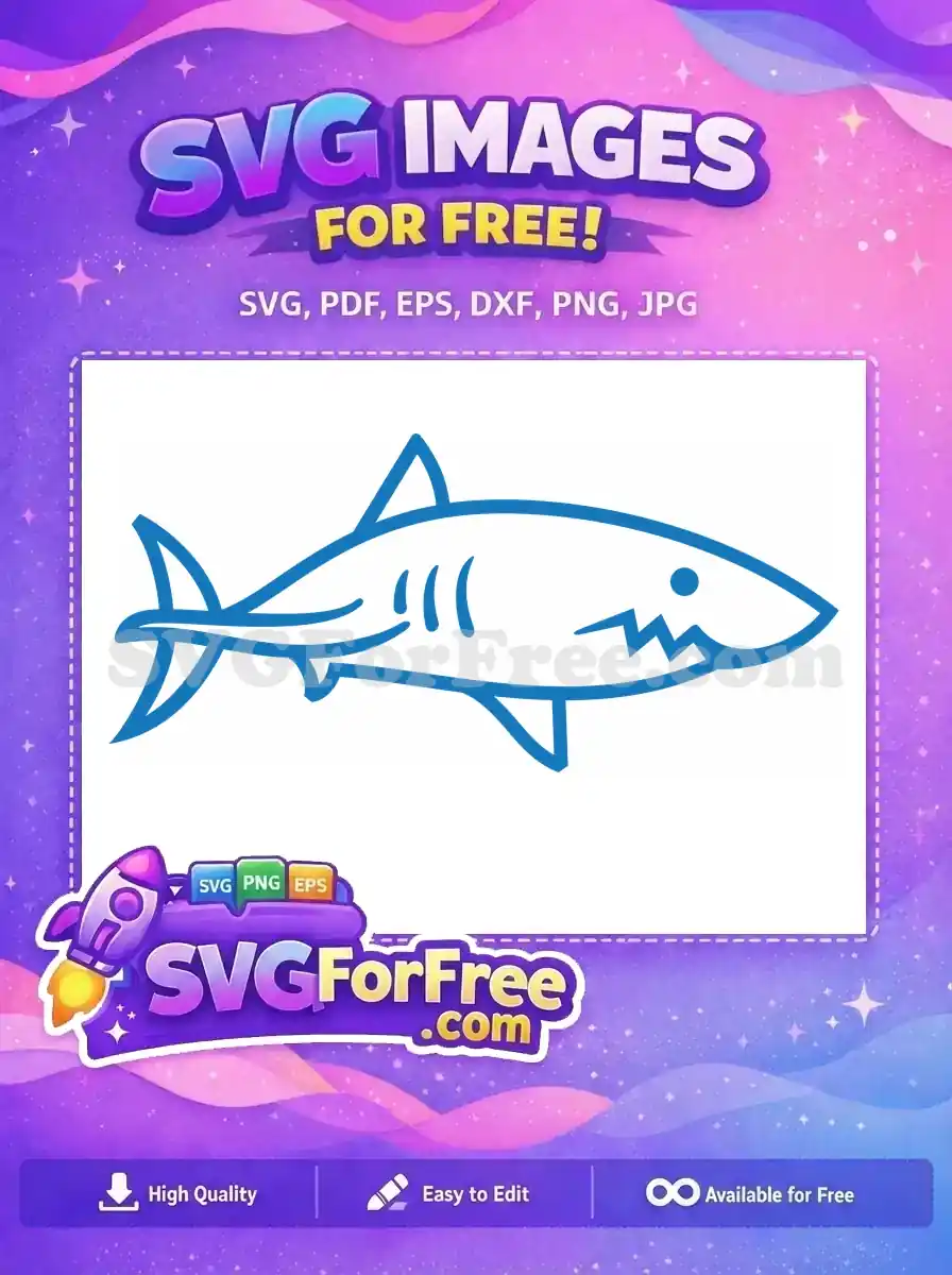 Free Blue Shark Fin Free Teeth Jaws Animal Free SVG