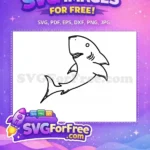 Free Simple Shark Free Fin Outline Jaws Free SVG 2 - Instant Download