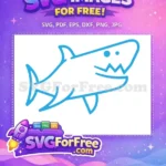 Free Blue Fin Free Sharp Teeth Cartoon Free SVG - Instant Download