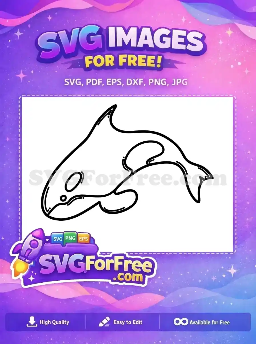 Free Killer Whale Outline Free Minimalist Design Shark Free SVG