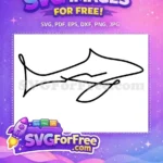 Free Simple Line Free Abstract Shark Silhouette Free SVG - Instant Download