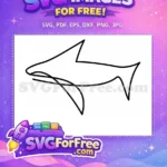 Free Simple Shark Free Fin Outline Jaws Free SVG 3 - Instant Download