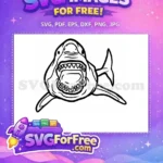 Free Simple Shark Free Fin Outline Jaws Free SVG 6 - Instant Download