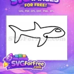 Free Simple Shark Free Line Drawing Aquatic Free SVG - Instant Download