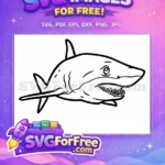 Free Simple Fin Free Sharp Teeth Shark Free SVG - Instant Download