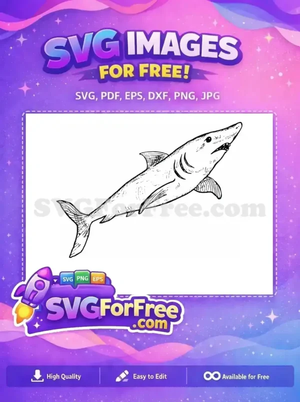 Free Sharpfin Outline Free Ocean Predator Shark Free SVG Free Sharpfin Outline Free Ocean Predator Shark Free SVG
