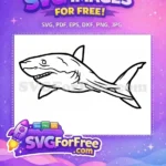 Free Simple Shark Free Fin Outline Jaws Free SVG 12 - Instant Download
