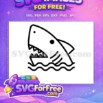Free Sharp Teeth Free Ocean Waves Shark Free SVG - Instant Download