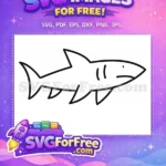 Free Simple Fin Free Cute Shark Jaws Movie Free SVG - Instant Download