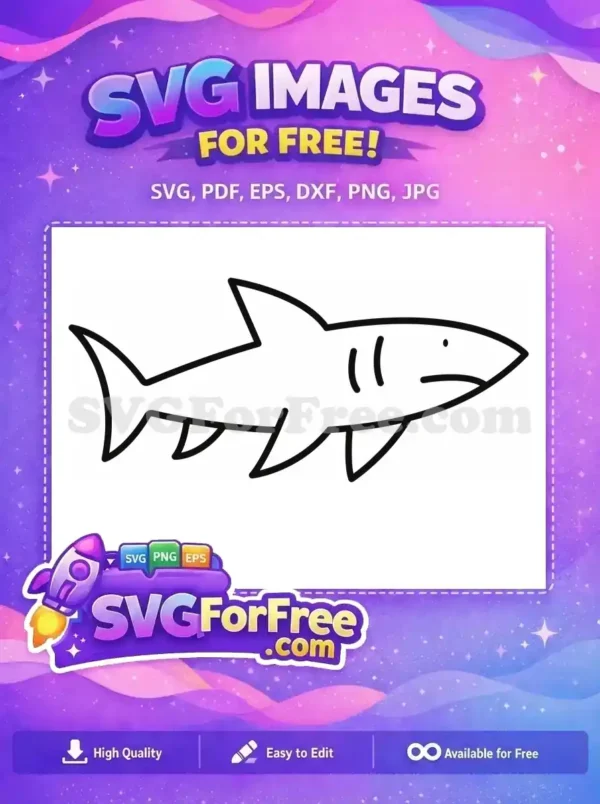 Free Simple Fin Free Cute Shark Jaws Movie Free SVG