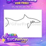 Free Minimalist Line Free Art Simple Shark Free SVG - Instant Download