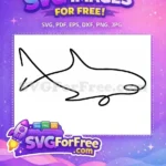 Free Simple Shark Free Line Smiling Jaws Free SVG - Instant Download