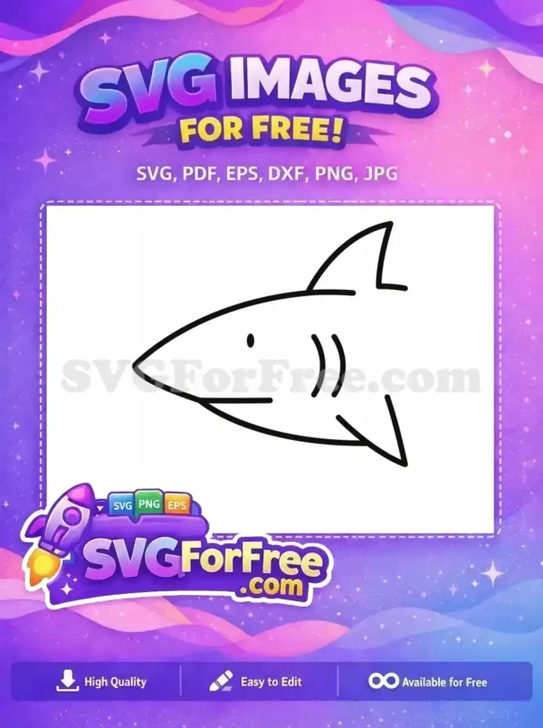 Free Simple Fin Free Minimalist Jaws Free SVG