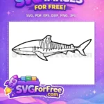 Free Simple Fin Free White Shark Silhouette Cartoon Free SVG - Instant Download