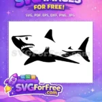 Free Sharp Teeth Free Black Fin Shark Free SVG - Instant Download