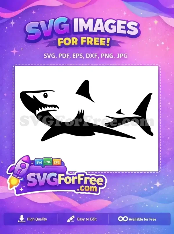 Free Sharp Teeth Free Black Fin Shark Free SVG