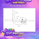 Free Simple Shark Free Fin Outline Jaws Free SVG 18 - Instant Download