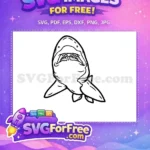 Free Jawsome Shark Free Teeth Outline Jaws Free SVG - Instant Download