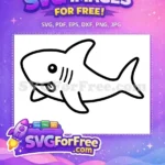 Free Cute Fins Free Simple Jaws Cartoons Free SVG - Instant Download