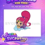 Free Lying on Cloud Free Purple Outfit Shimmer and Shine Free SVG - Instant Download