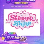 Free Pink Swirls Free Teal Letters Shimmer and Shine Free SVG - Instant Download