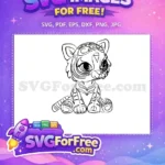 Free Cute Tiger Cub Free Jewel Headband Shimmer Shine Free SVG - Instant Download