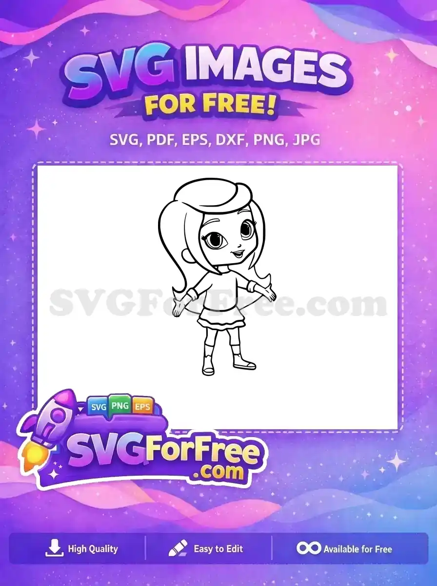 Free Smiling Leha Free Cute Pose Shimmer and Shine Free SVG