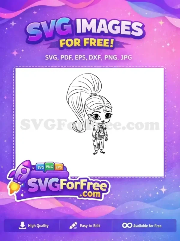 Free Shimmer Big Eyes Free Ponytail Shimmer and Shine Free SVG