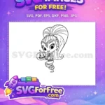 Free Shimmer Holding Pumpkin Free Halloween Shimmer and Shine Free SVG - Instant Download