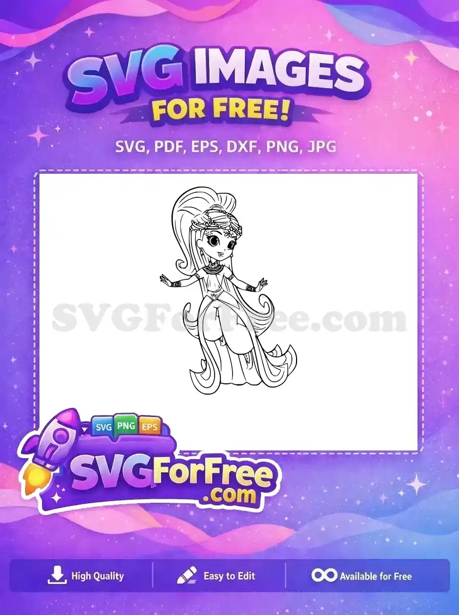Free Shimmer Shine Smiling Free Genie Pose Shimmer and Shine Free SVG