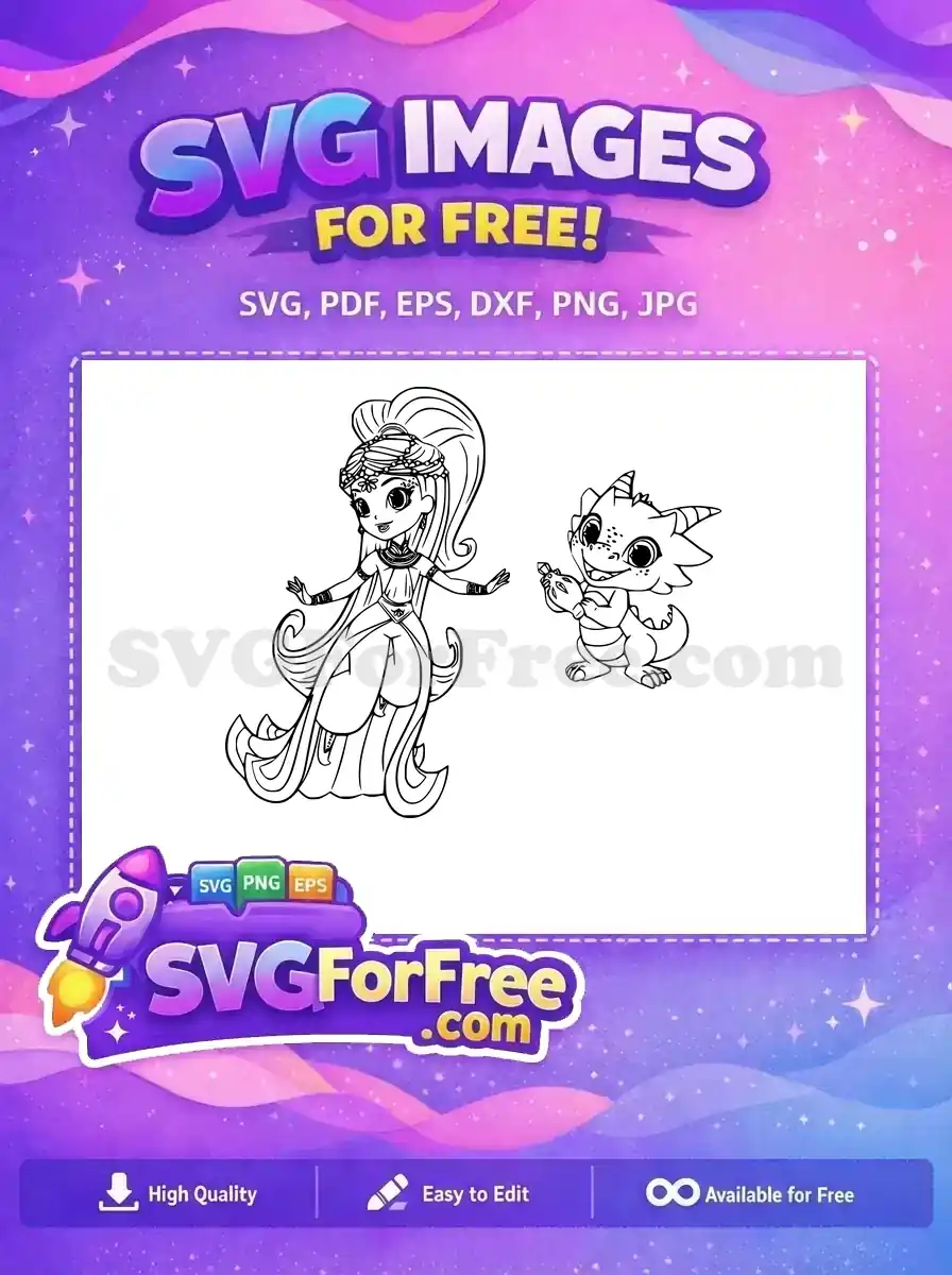 Free Shimmer Smiling Free Nahal Holding Jewel Shimmer and Shine Free SVG