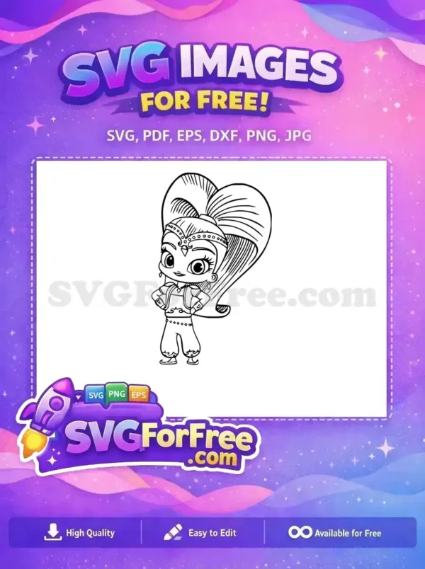 Free Shimmer Big Eyes Free Hands on Hips Shimmer and Shine Free SVG