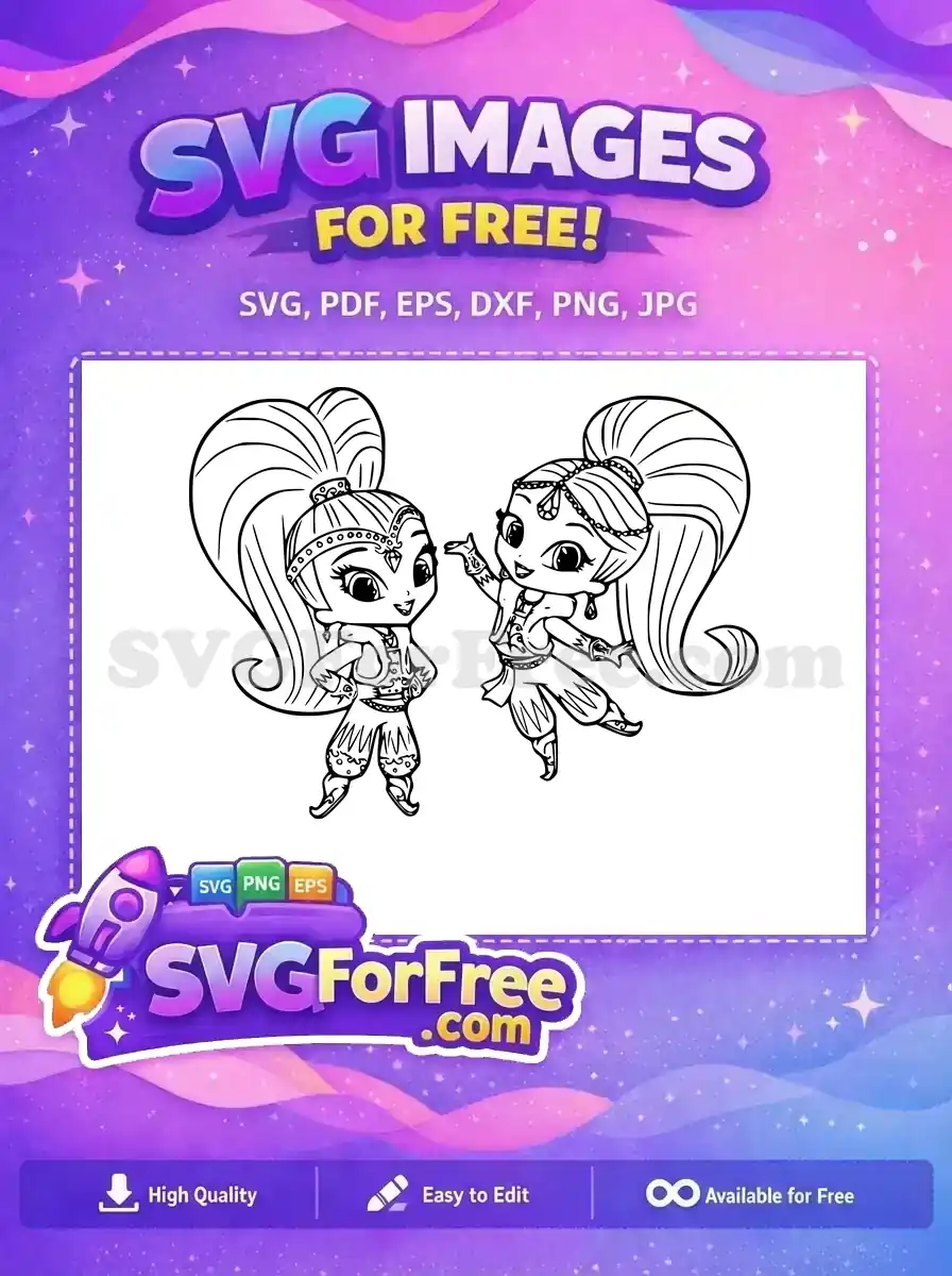 Free Shimmer Shine Smiling Faces Free Ponytails Shimmer and Shine Free SVG