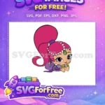 Free Magenta Ponytail Free Purple Outfit Shimmer and Shine Free SVG - Instant Download
