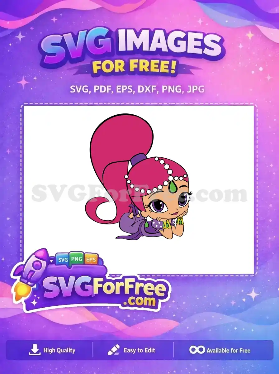 Free Magenta Ponytail Free Purple Outfit Shimmer and Shine Free SVG