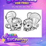 Free Cute Shimmer Free Shine Smiling Girls 1 Free SVG - Instant Download