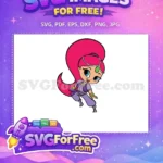 Free Winking Shimmer Free Pink Hair Shimmer and Shine Free SVG - Instant Download