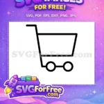 Free Minimalist Cart Free Shopping Free Line Art SVG - Instant Download