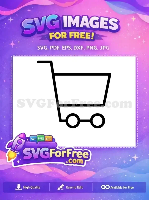 Free Minimalist Cart Free Shopping Free Line Art SVG