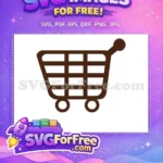 Free Brown Shopping Free Cart Flat Style Free SVG - Instant Download