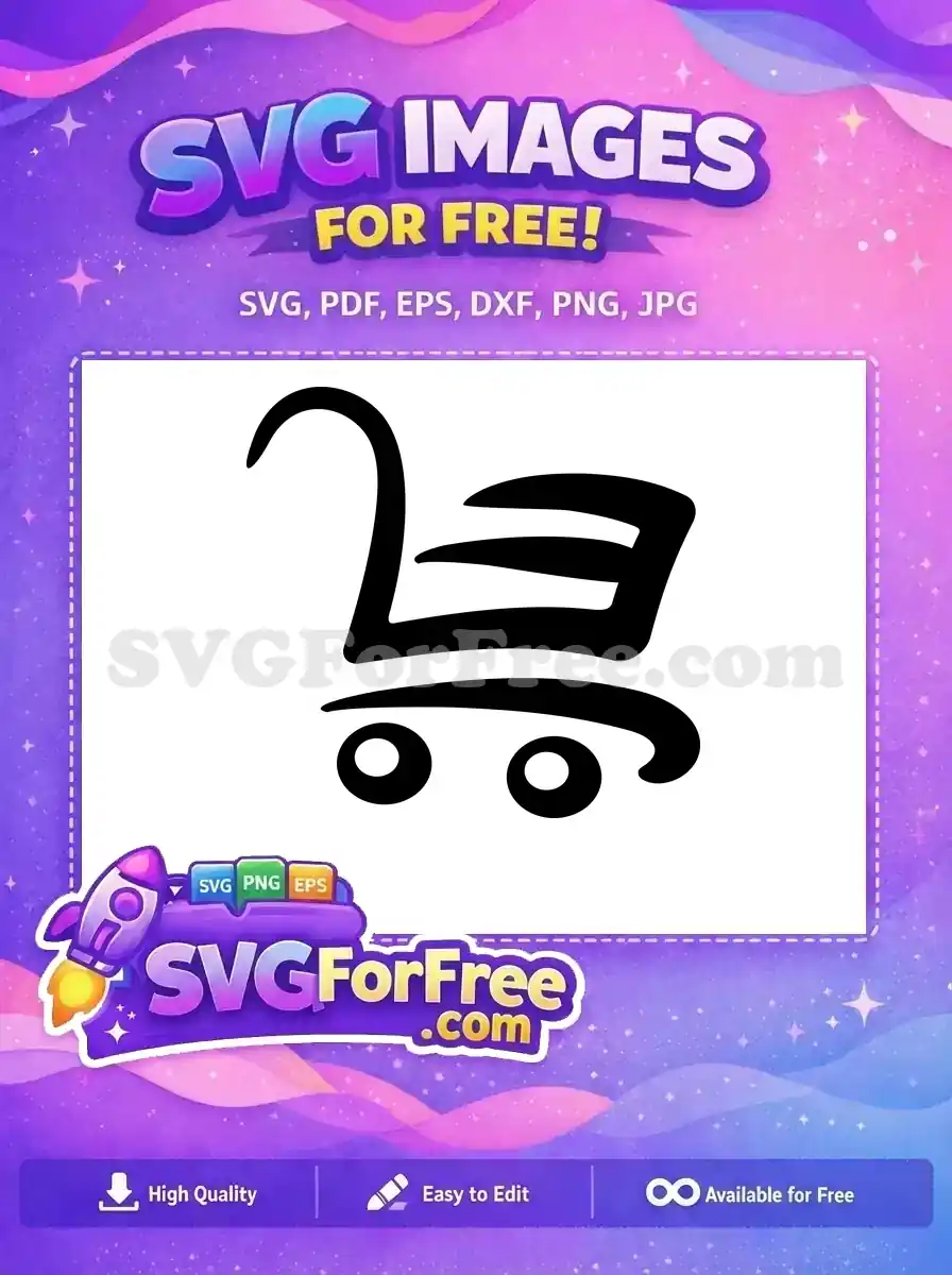 Free Black Line Shopping Free Cart Simple Free SVG