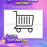 Free Black Line Free Shopping Cart Icon Free SVG - Instant Download