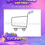 Free Line Art Free Shopping Cart Icon Simple Free SVG - Instant Download