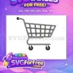Free Gray Metal Free Shopping Cart Icon Free SVG - Instant Download