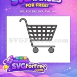 Free Gray Shopping Free Cart Simple Icon Free SVG - Instant Download